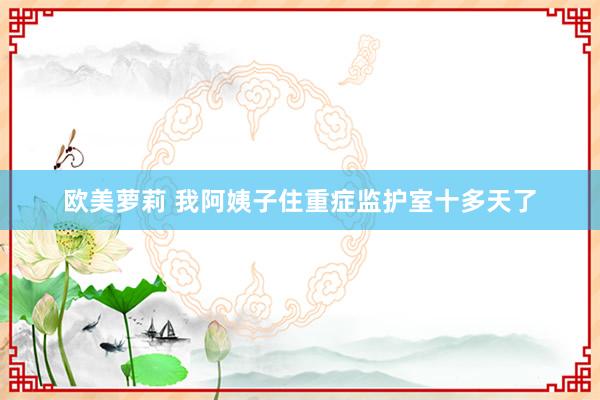 欧美萝莉 我阿姨子住重症监护室十多天了